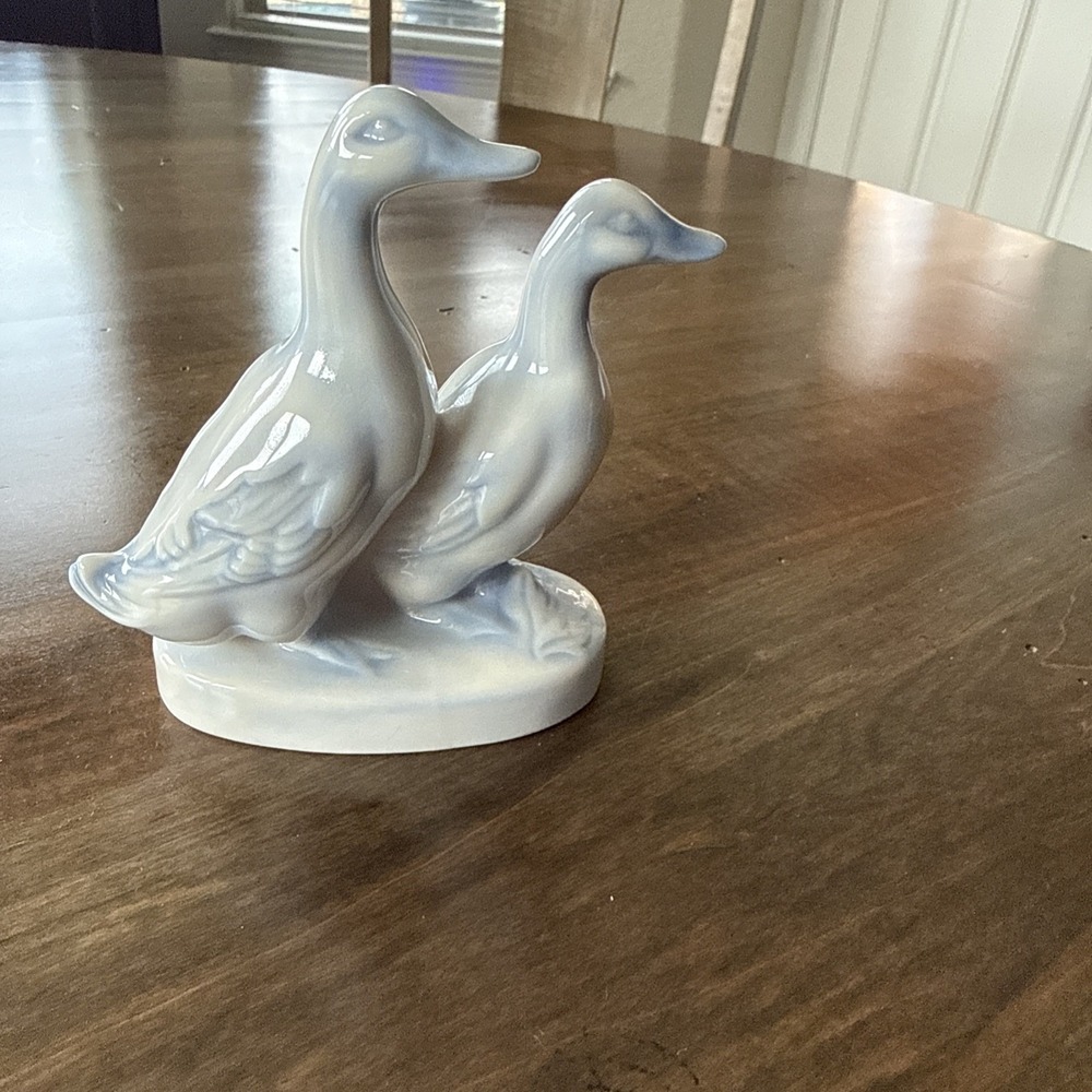 Vintage Porcelain Geese By Artist Lorraine